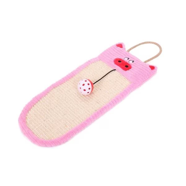 Sisal & Jute Hanging Carpet Kitty Cat Scratcher Lounge with Toy; Pink - One Size, Petpurifiers, Mfr#: PE678257